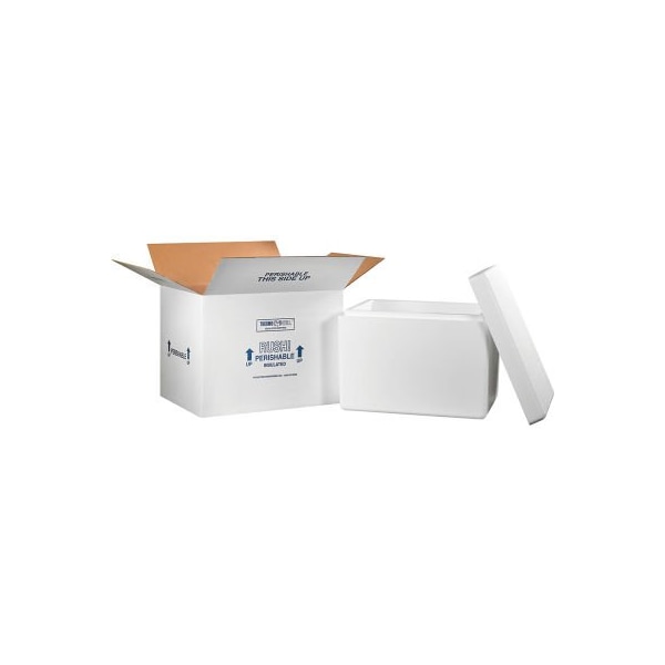 The Packaging Wholesalers Foam Insulated Shipping Kit, 21-1/4"L x 15-1/2"W x 15-1/2"H, White 269C - main